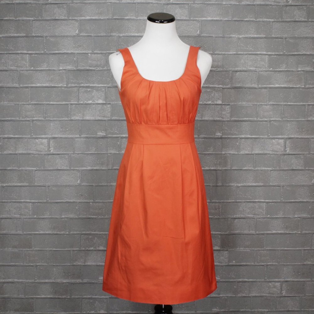 J. Crew Orange Sheath Midi Dress EUC 0